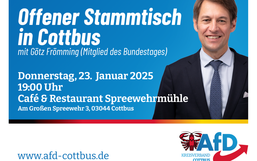 Offener Stammtisch der AfD Cottbus | mit Götz Frömming, MdB